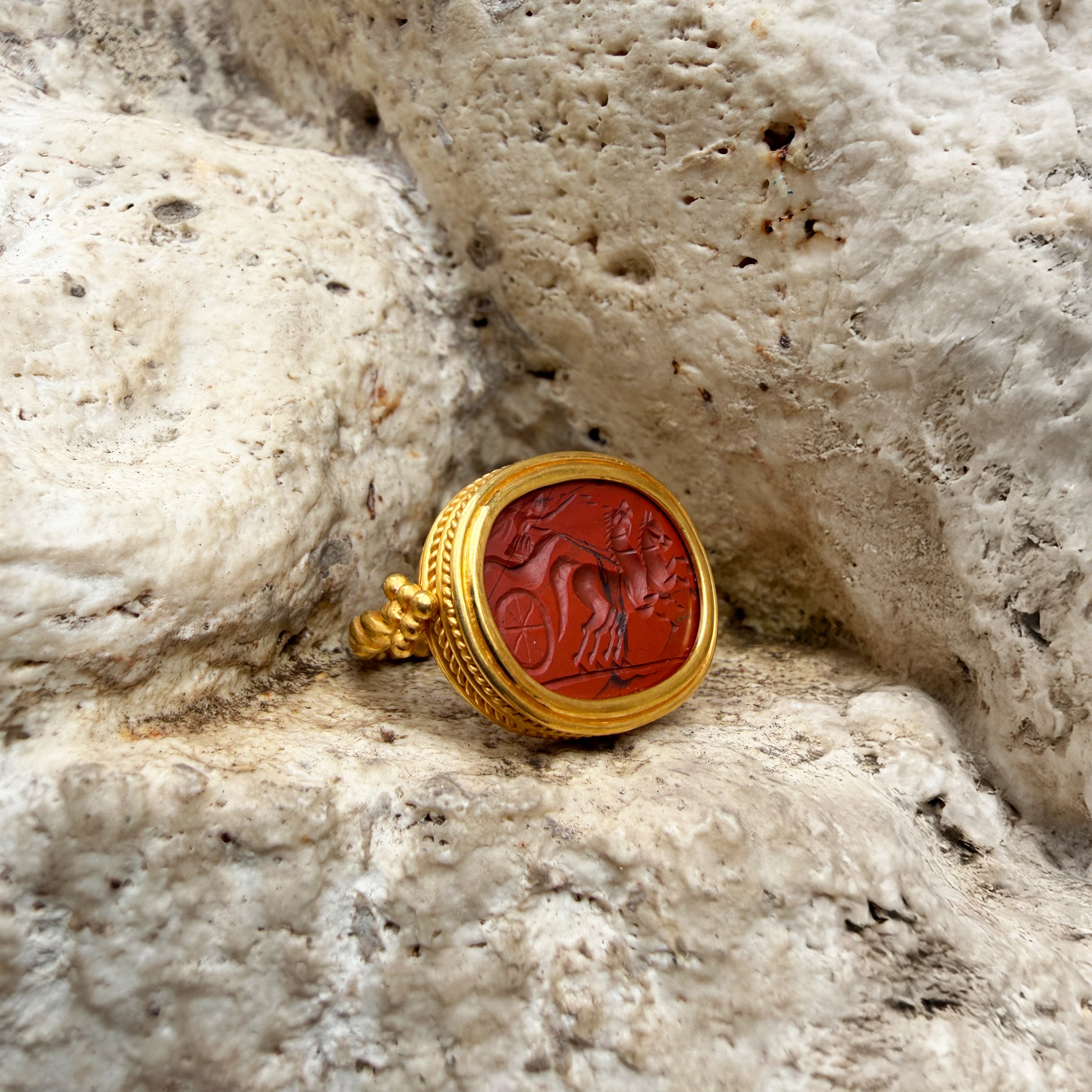 GODDESS NIKE / VICTORY Authentic Ancient Roman Jasper Intaglio 1st