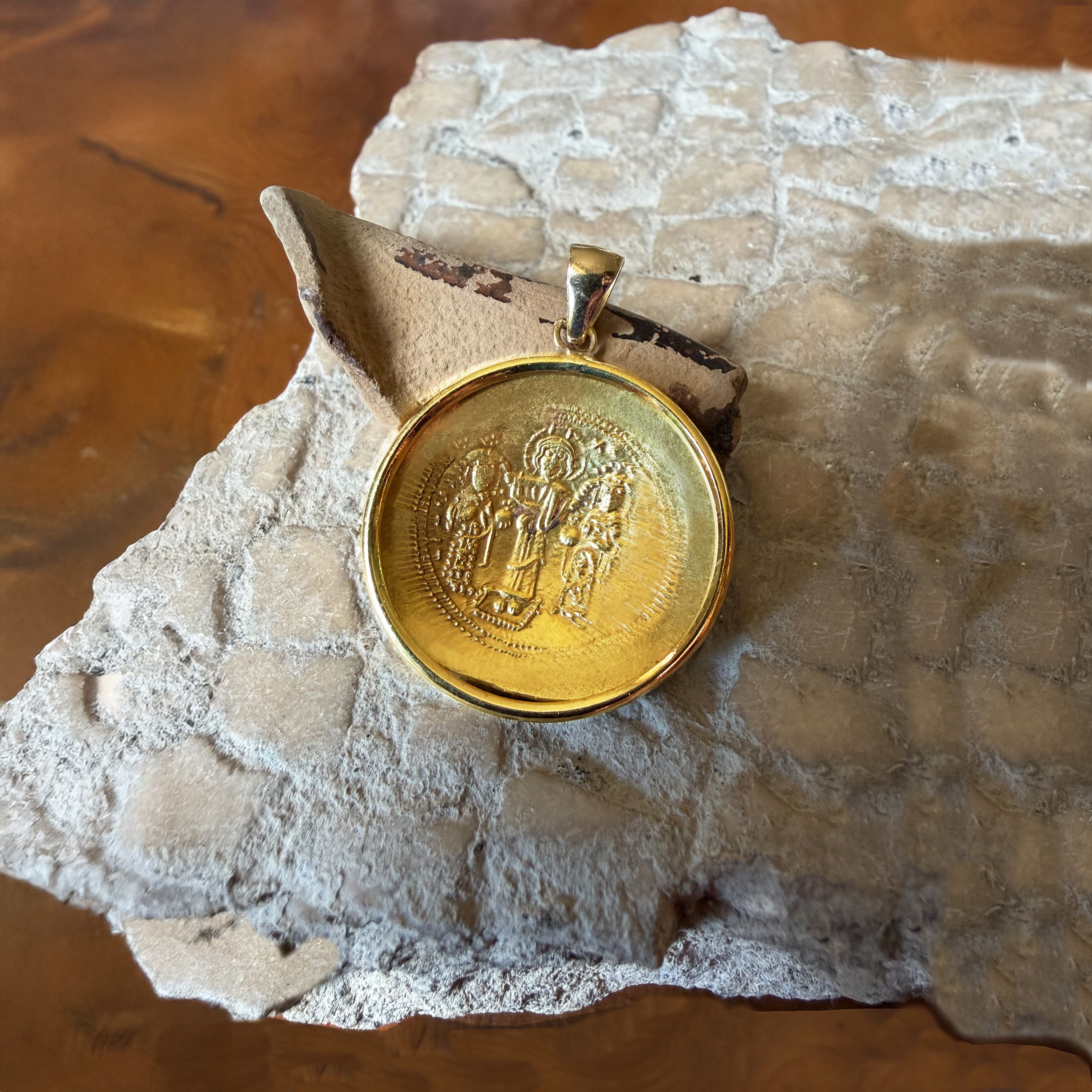 CHRIST Genuine Byzantine 24KT Gold Coin 10th Cent. AD 18kt Gold