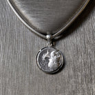 Genuine Ancient Greek Coin 300 BC Silver Pendant depicting Pegasus, the Winged Horse