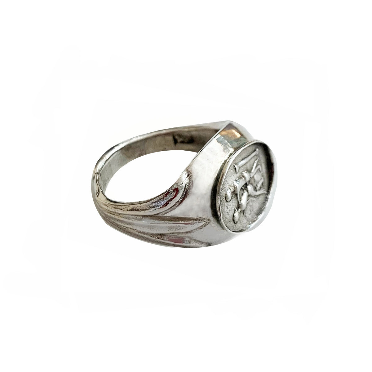 Silver Ring depicting an Erotic Scene from a Silver Cast of a Roman En ...