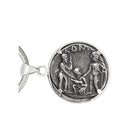Genuine Ancient Roman Coin 137 BC Silver Pendant depicting God Mars