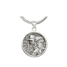 Genuine Ancient Roman Coin 137 BC Silver Pendant depicting God Mars