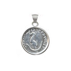Genuine Roman Silver Coin Pendant depicting a Dolphin twined around Anchor