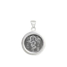 Genuine Ancient Greek Coin 130 BC Silver Pendant depicting the rod of Asclepius, symbol of the medical profession